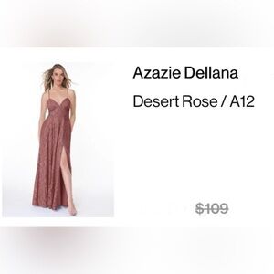 Azazie Desert Rose Lace Gown